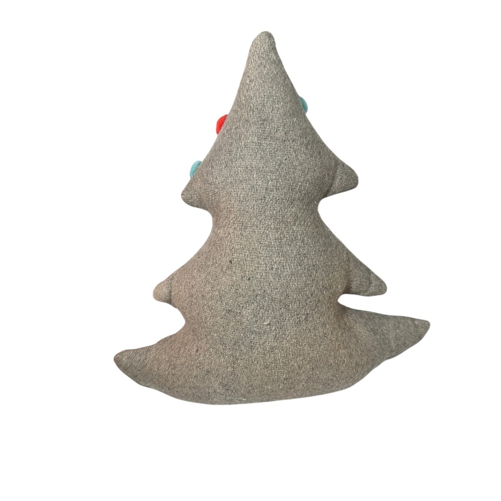 H for Happy Pom Pom Christmas Tree Throw Pillows Set of‎ 2 Gray Holiday Decor - Picture 5 of 5